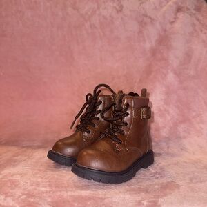 Cozy Brown Kids Boots‎ with Sturdy Soles